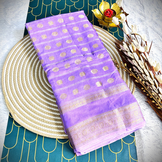 Russian Silk with all over butti and bentex border | Lavender | Maguvaa Sarees