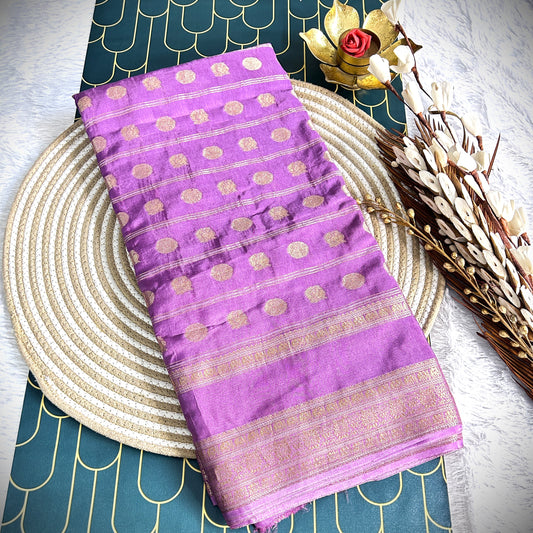 Russian Silk with all over butti and bentex border | Mauve | Maguvaa Sarees